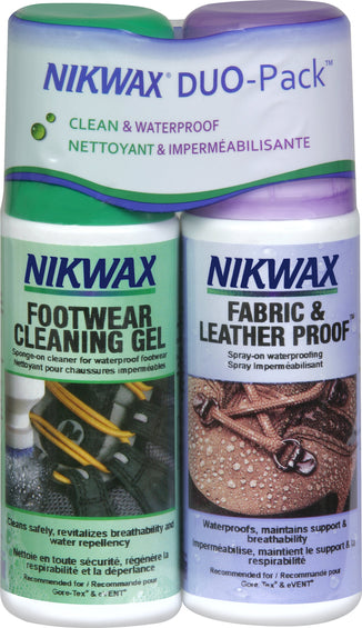 Nikwax Duo Pack - Fabric and Leather Footwear Clean and Waterproof