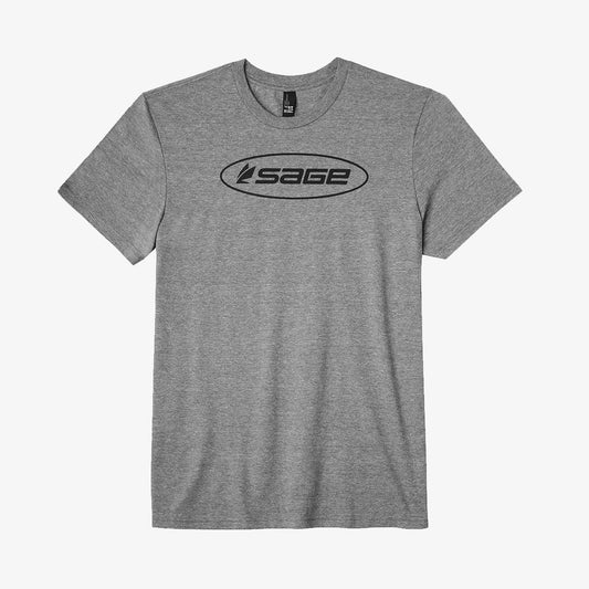 Sage Oval Logo Tee - GRAY FROST