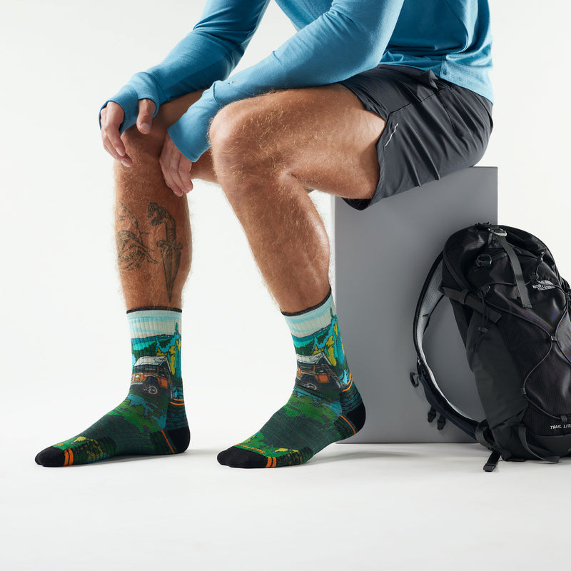 Load image into Gallery viewer, Smartwool Hike Targeted Cushion Trail Trekker Print Crew Socks