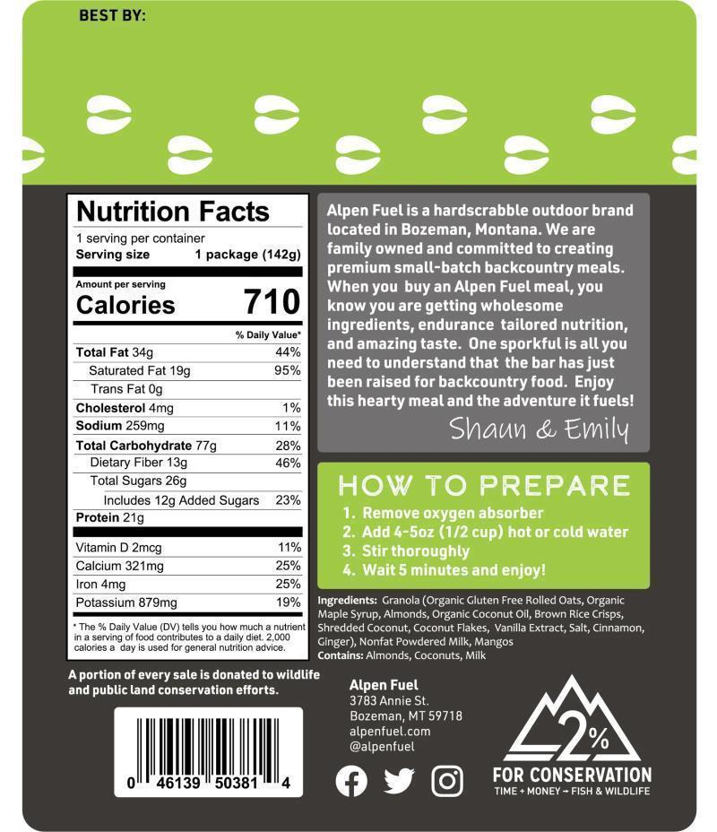 Load image into Gallery viewer, #flavor_alpen fuel - coconut mango breakfast granola