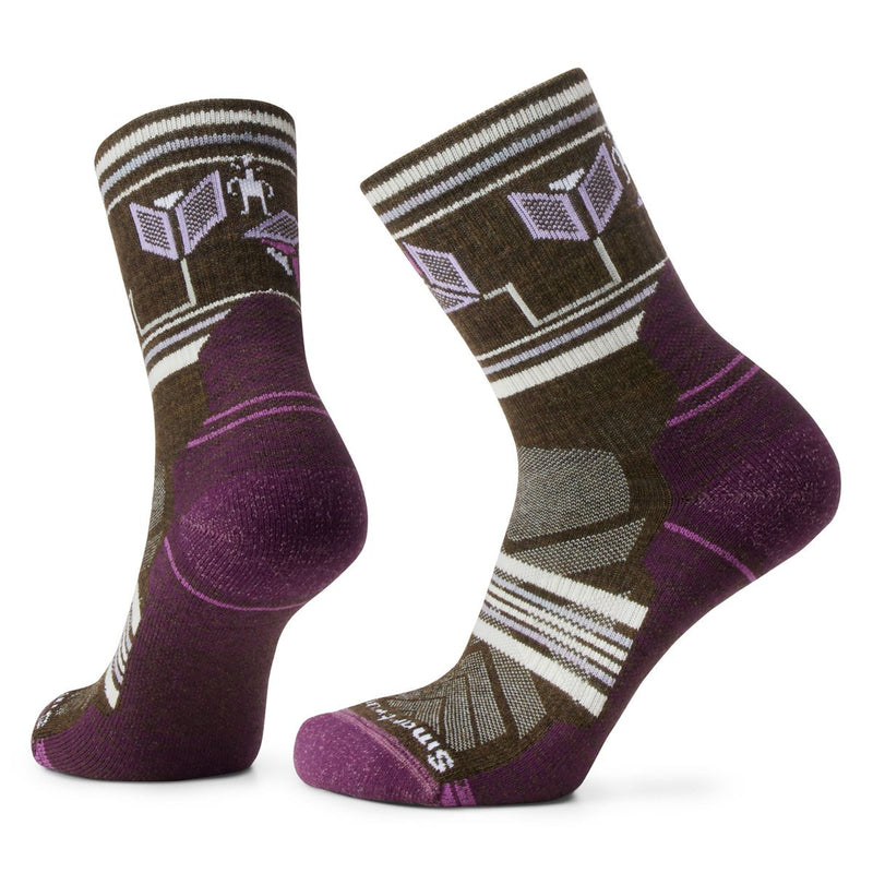 Load image into Gallery viewer, Smartwool Women's Hike Light Cushion Castle Peak Pattern Mid Crew Socks