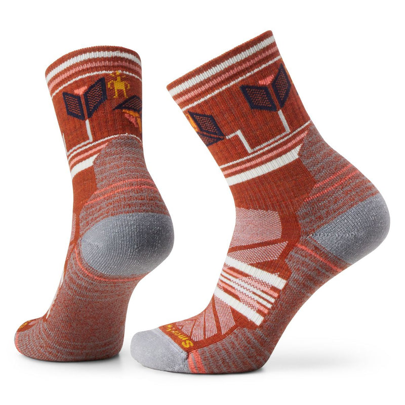 Load image into Gallery viewer, Smartwool Women's Hike Light Cushion Castle Peak Pattern Mid Crew Socks