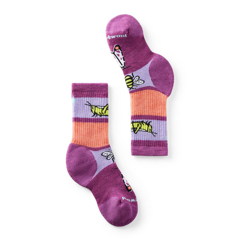 Load image into Gallery viewer, Smartwool Kids' Hike Full Cushion Garden Bugs Pattern Crew Socks