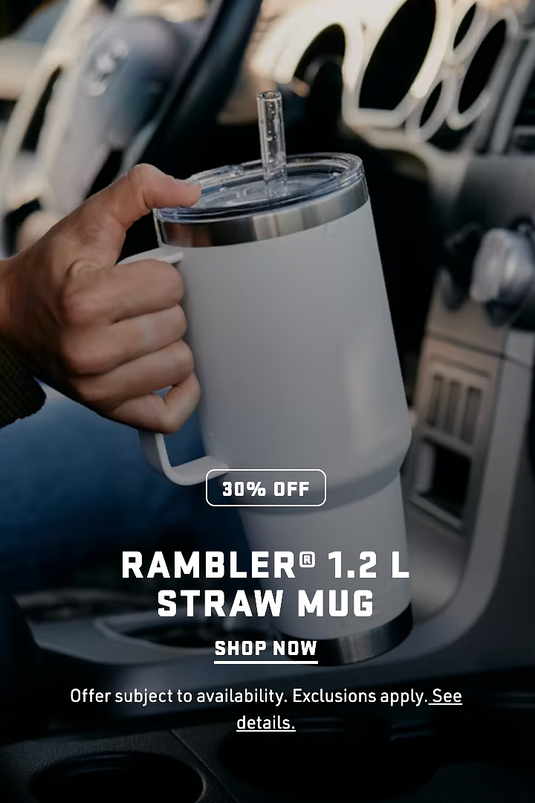 30% OFF YETI RAMBLER 1.2L STRAW MUG