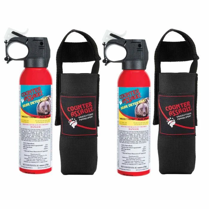Counter Assault Bear Deterrent Pepper Spray 2-Pack w/ Holsters, 230G / 8.1oz