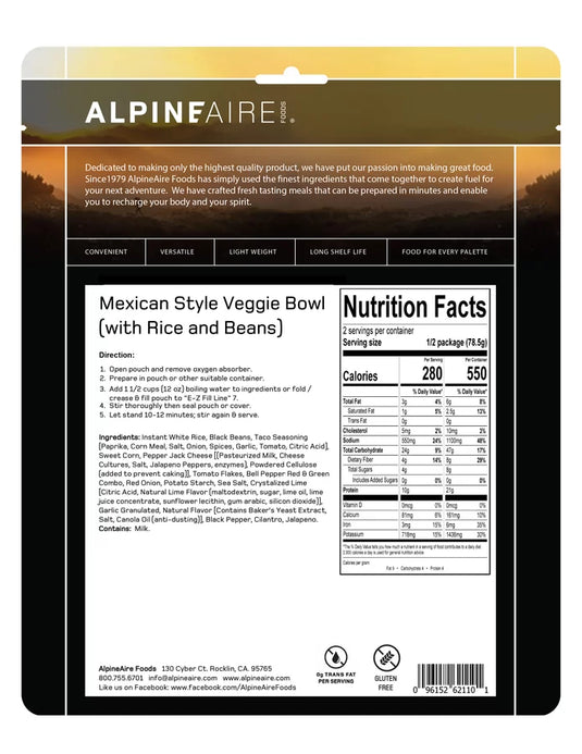AlpineAire Freeze-Dried Meal Pouches