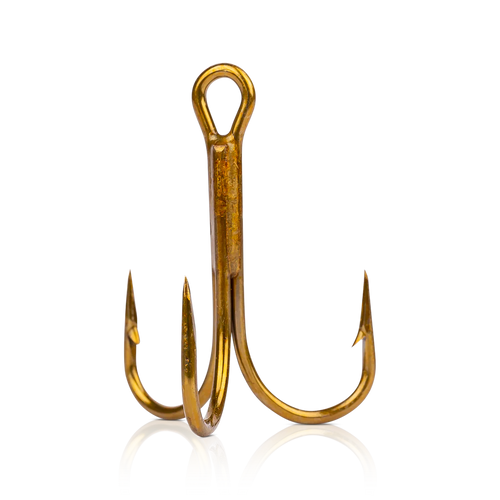 Mustad 3565-BR Treble Hook, O'Shaughnessy, 2 Extra Strong - Bronze