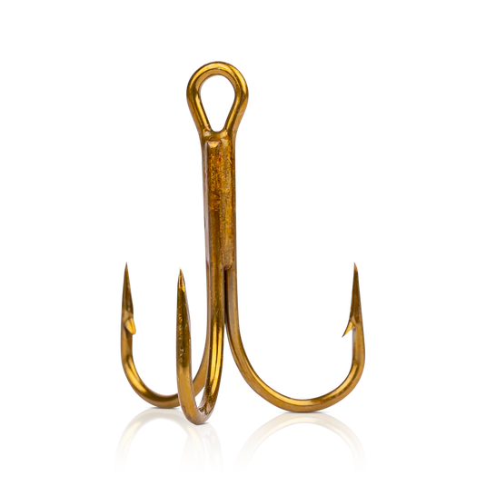 Mustad 3565-BR Treble Hook, O'Shaughnessy, 2 Extra Strong - Bronze
