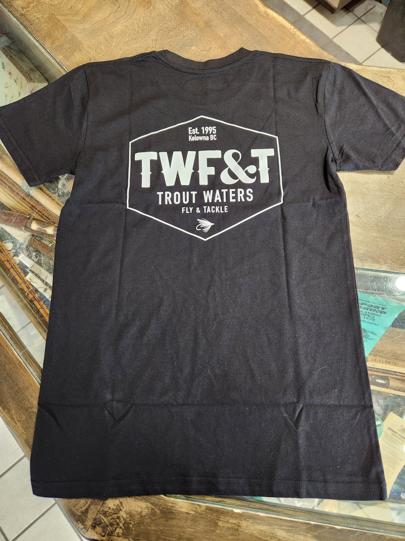 Load image into Gallery viewer, Trout Waters Fly &amp; Tackle T-Shirt
