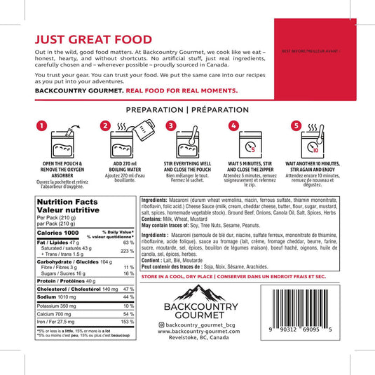 Backcountry Gourmet Meals