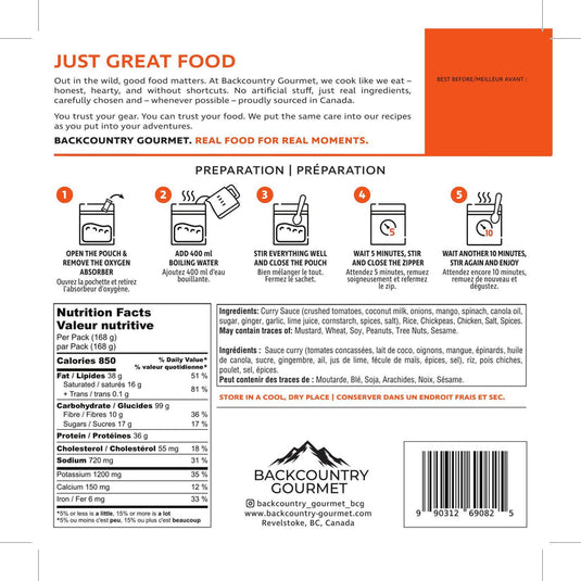 Backcountry Gourmet Meals