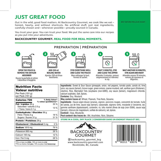 Backcountry Gourmet Meals