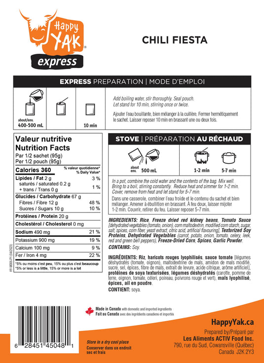 Happy Yak Freeze-Dried Meal Pouches