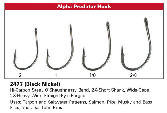Daiichi 2477 Alpha Predator Hook Black Nickel