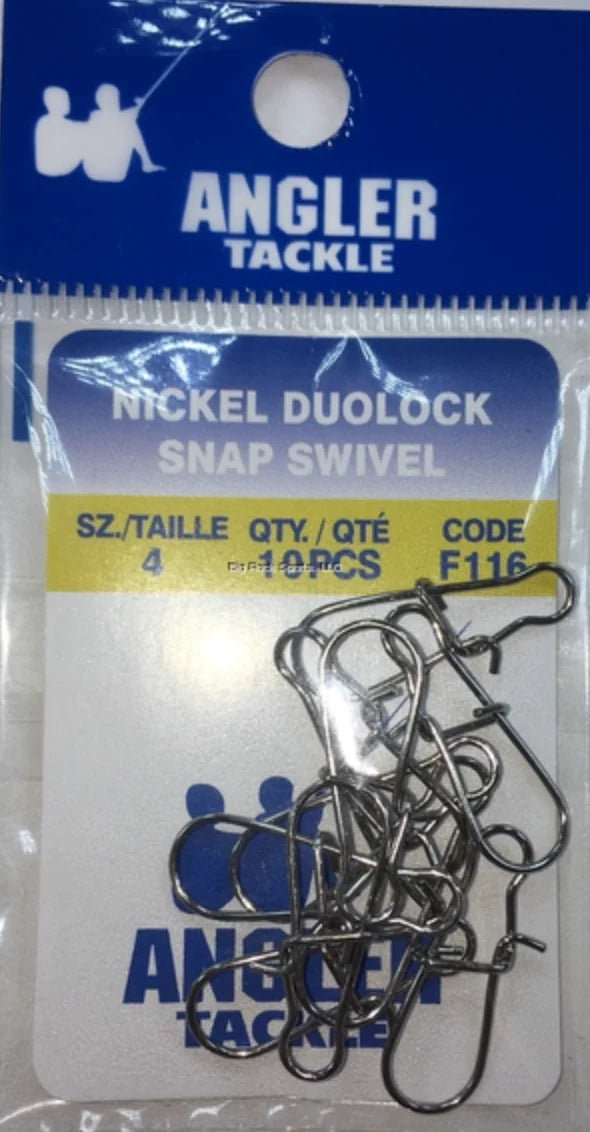 Load image into Gallery viewer, Angler Nickel Duolock Snap Swivel
