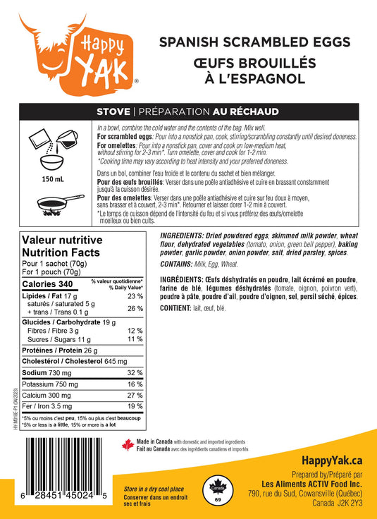 Happy Yak Freeze-Dried Meal Pouches