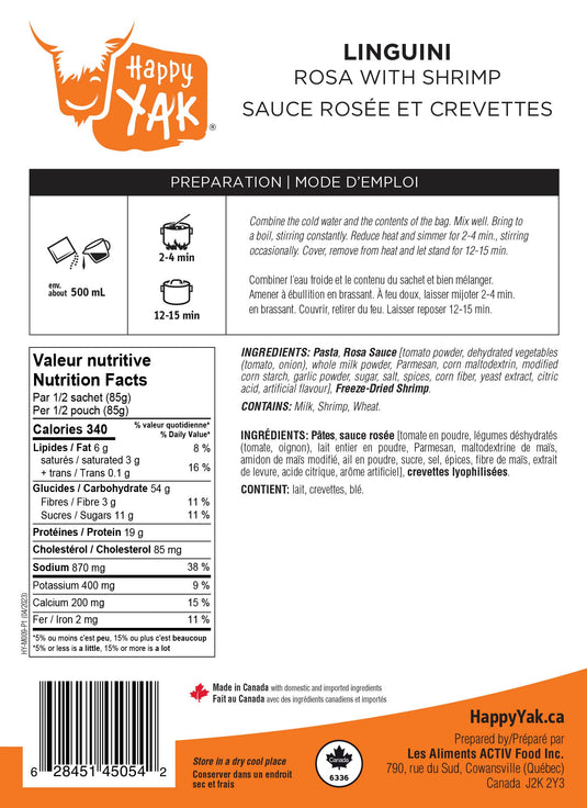 Happy Yak Freeze-Dried Meal Pouches