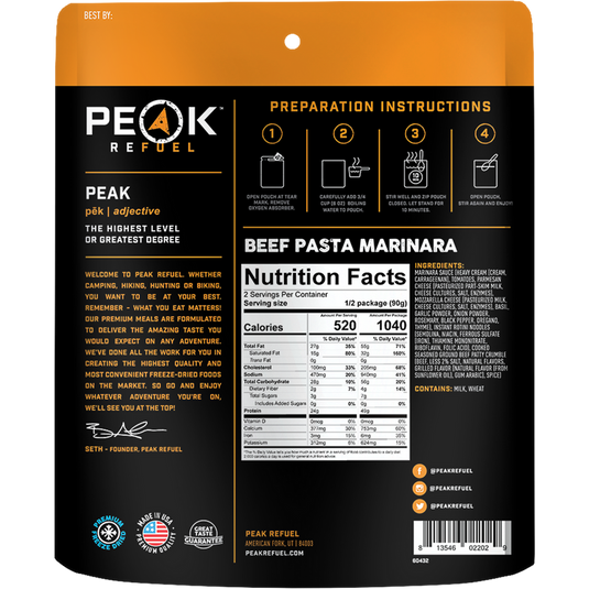 Peak Refuel Meal Pouches