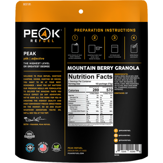 Peak Refuel Meal Pouches