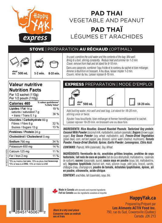 Happy Yak Freeze-Dried Meal Pouches