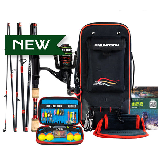 Amundson Savvy Rider Folding Fishing Rod Combo (All-in-One Fishing Kit)