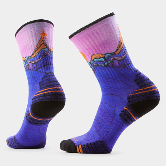 Smartwool Women’s Hike Targeted Cushion Mountain Sunrise Print Crew Socks