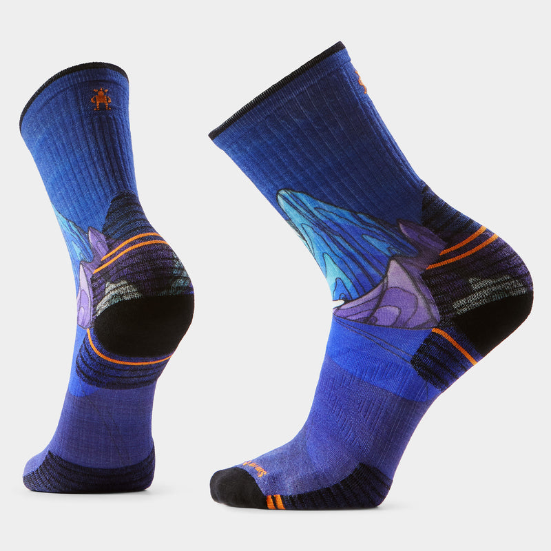Load image into Gallery viewer, Smartwool Hike Targeted Cushion Mountain Myth Print Crew Socks
