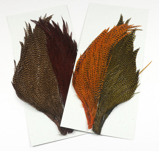 Hareline Tyers 4 Colour Dyed Grizzly Trout Streamer Starter Cape Set