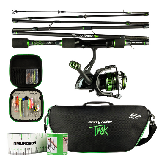 Amundson Savvy Rider Trek Folding Fishing Rod Combo (All-in-One Fishing Kit)
