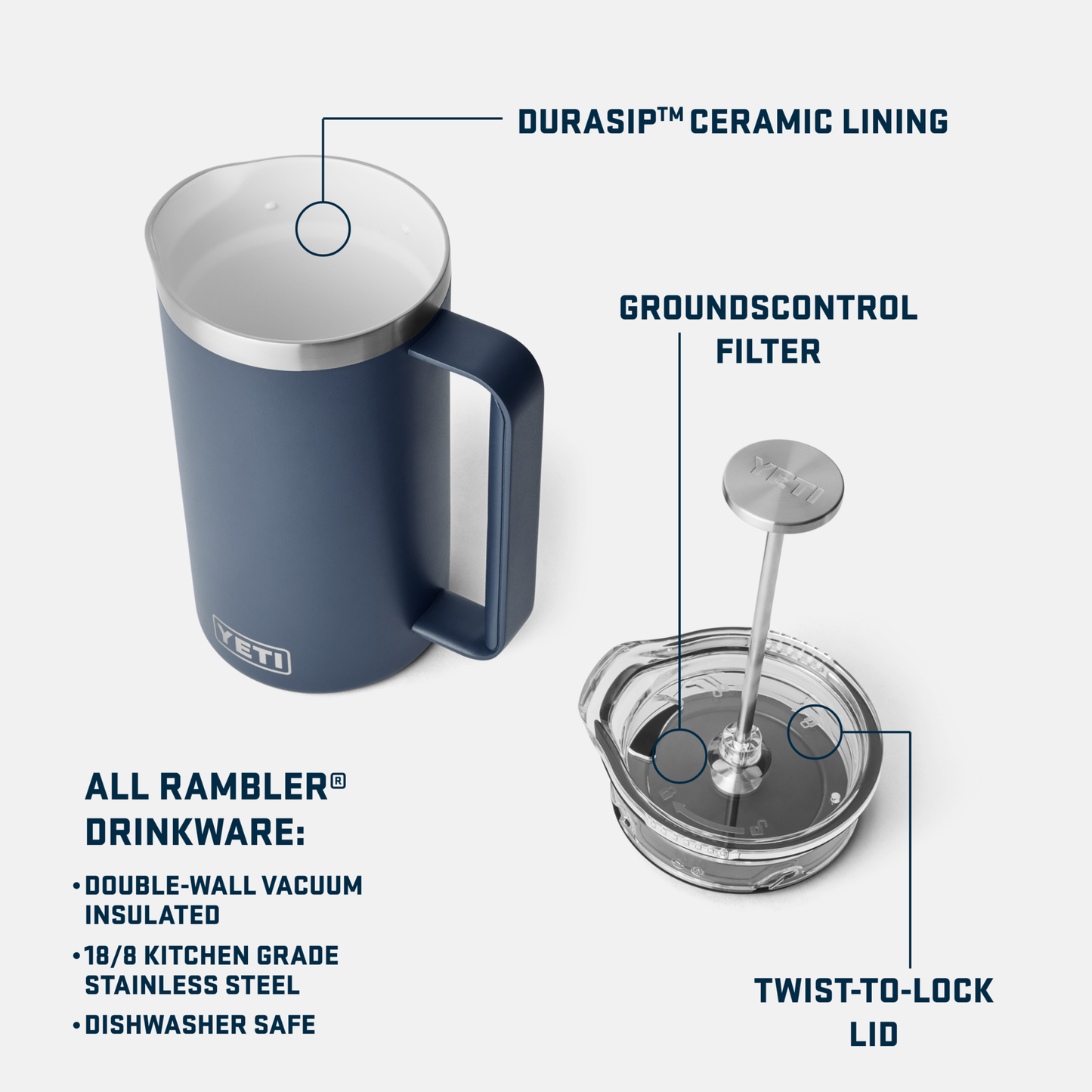 YETI Rambler 34 oz (1L) French Press