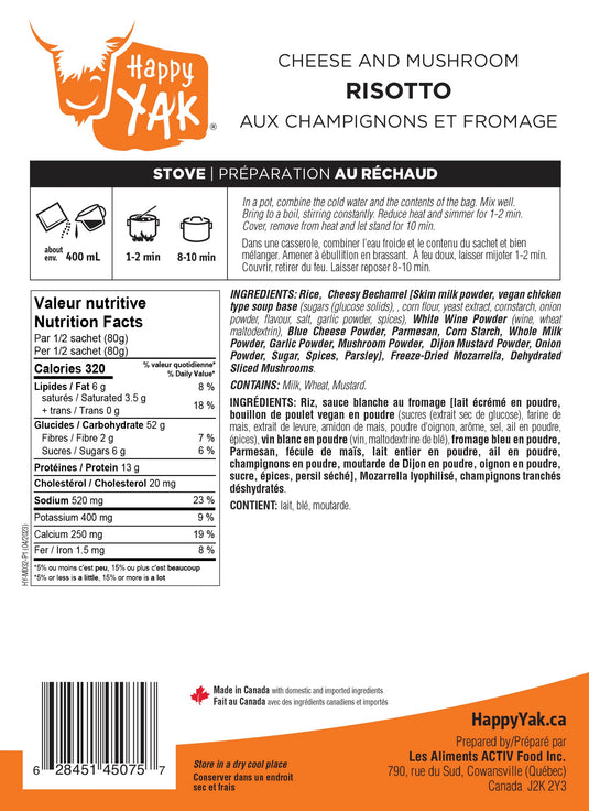 Happy Yak Freeze-Dried Meal Pouches