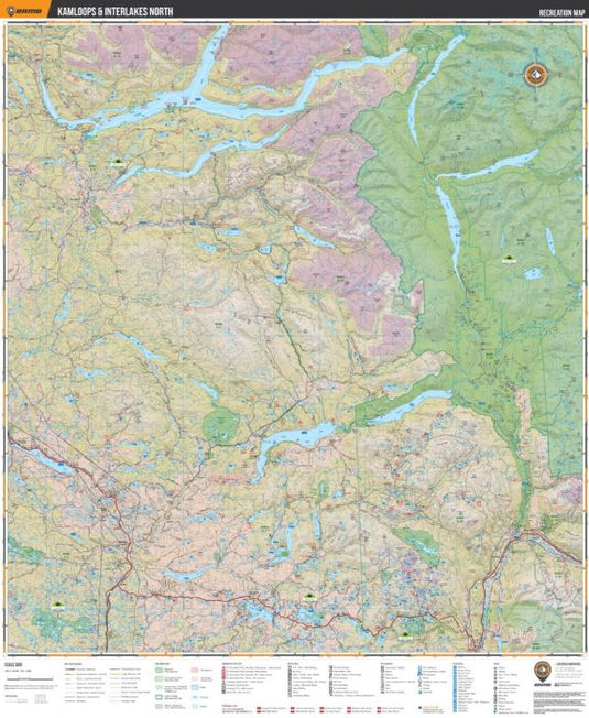 Backroad Mapbooks Waterproof Map - Kamloops & Interlakes BC - Adventure