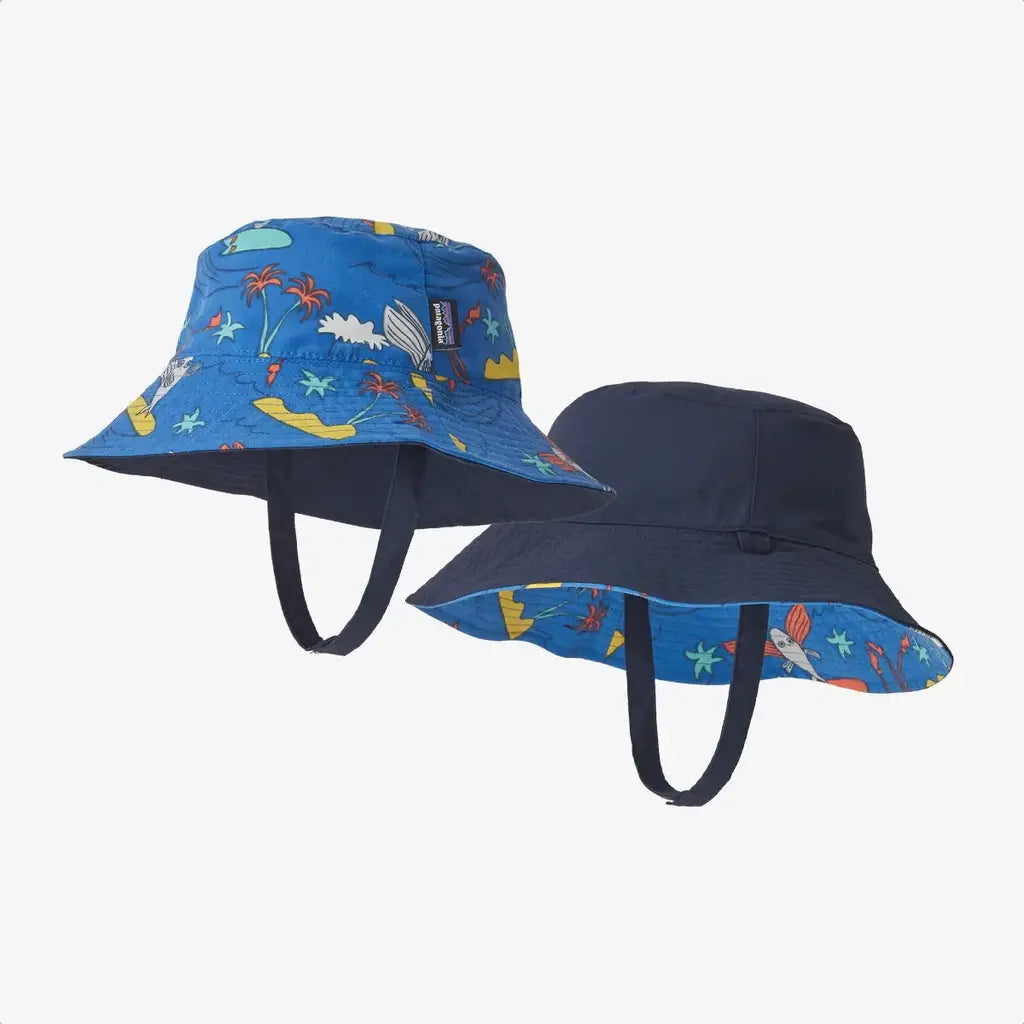 Patagonia Baby Sun Bucket Hat 12-24M / Happy Jam: Bayou Blue