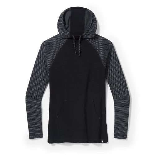 Smartwool Women's Thermal Merino Drape Neck Hoodie In Black Dot