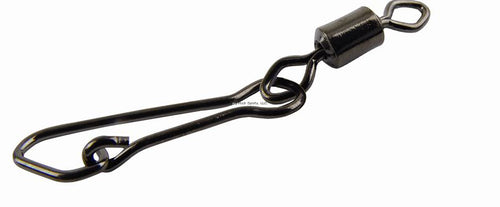 Mustad Rolling Swivel w/Diamond Eye & Snap 12pk Black