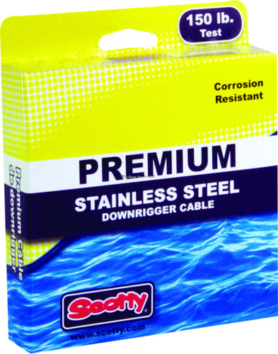 Scotty 1001K Premium Stainless Steel Downrigger Cable, 150lb Test, 300 ft spool, w/kit (143519)