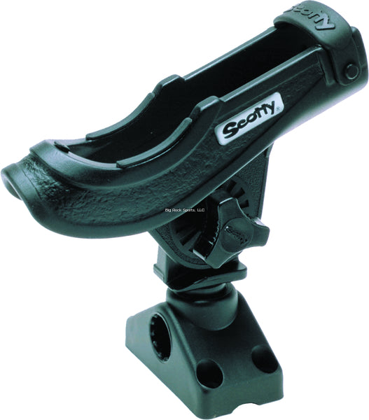 Scotty 280-BK Baitcaster / Spinning Rod Holder, Black, w/ 0241 Side / Deck Mount