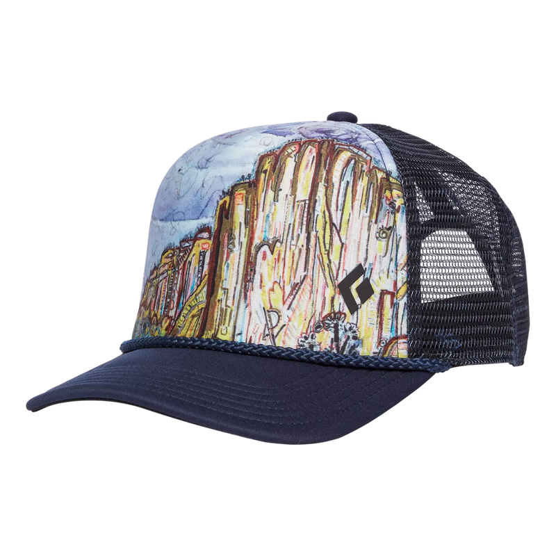 Load image into Gallery viewer, Black Diamond Flat Bill Trucker Hat
