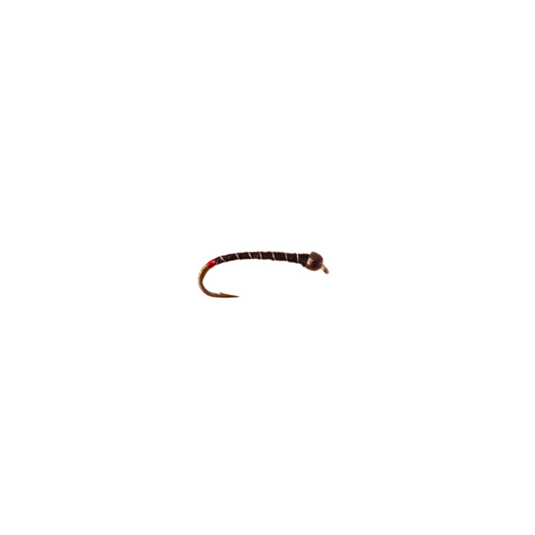 BB Black Red Butt Silver Rib Chironomid #1208