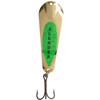 Custom Jigs and Spins - Slender Spoons 1/16 Oz. Gold/Lime